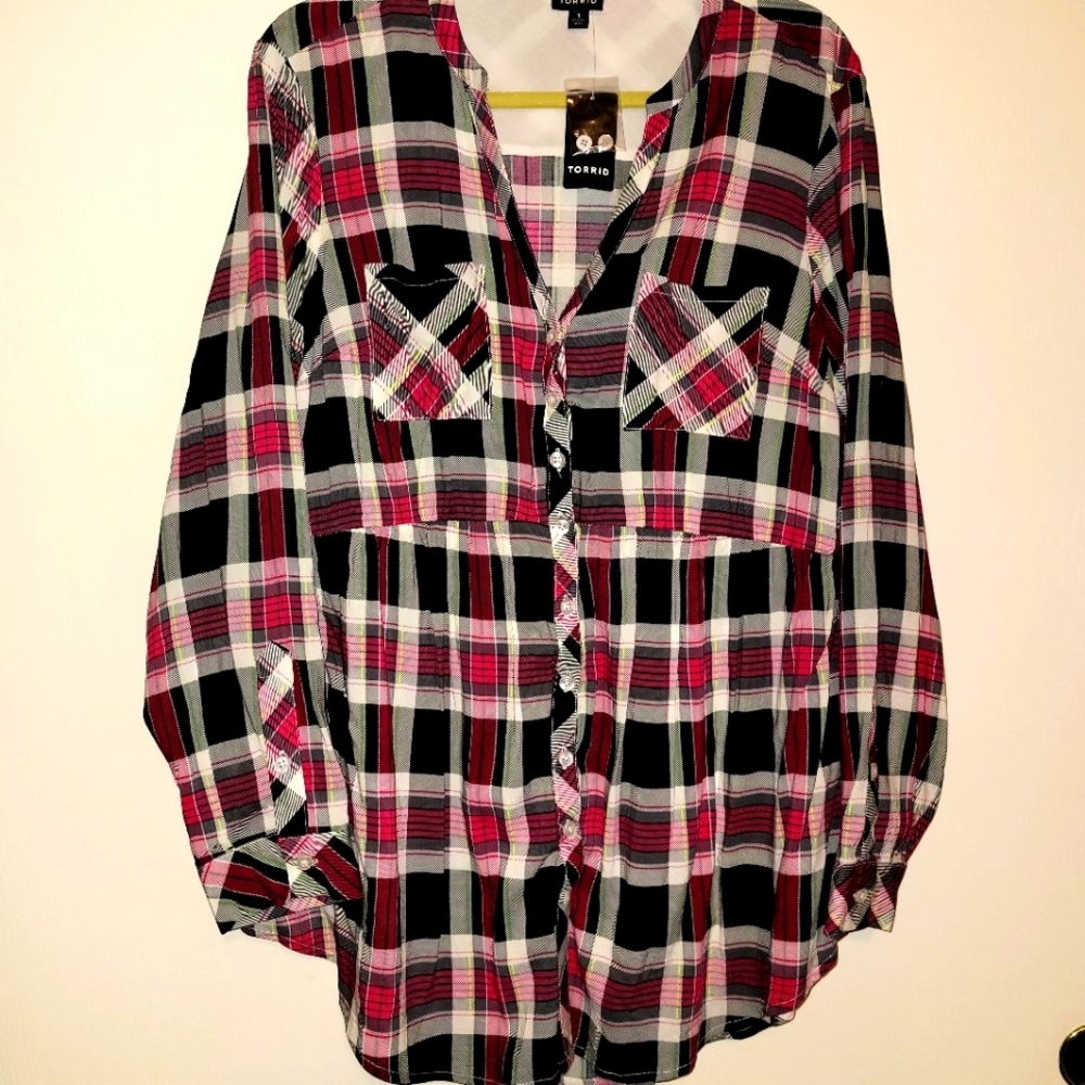 Torrid plaid button-down shirt